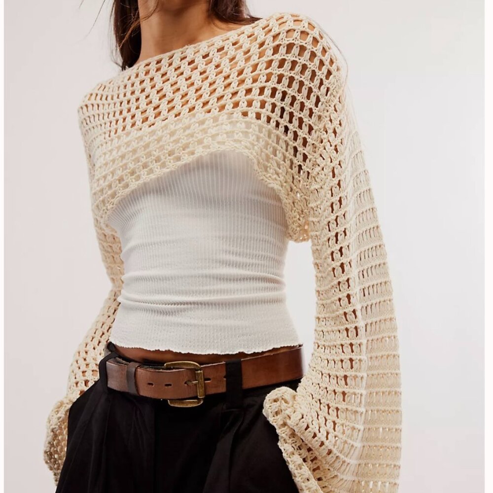Free People Hayley Crochet Bolero